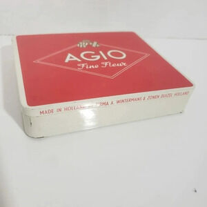 Vtg  Agio fine Fluer Senoritas No 590 Red/Cream Cigarette Tin.